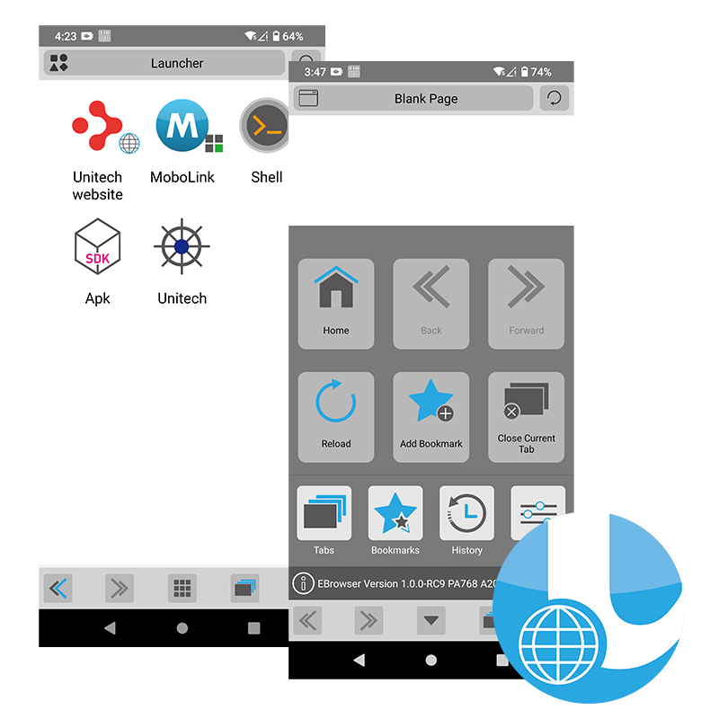 Unitech EBrowser_Powerful Enterprise Browser designed for both casual web browsing and enterprise customizations and controls